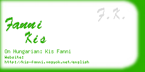 fanni kis business card